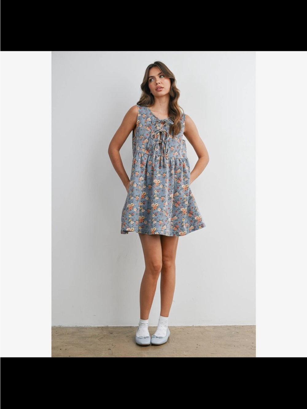 🆕🤍DENIM DAISY BABYDOLL TIE DRRSS